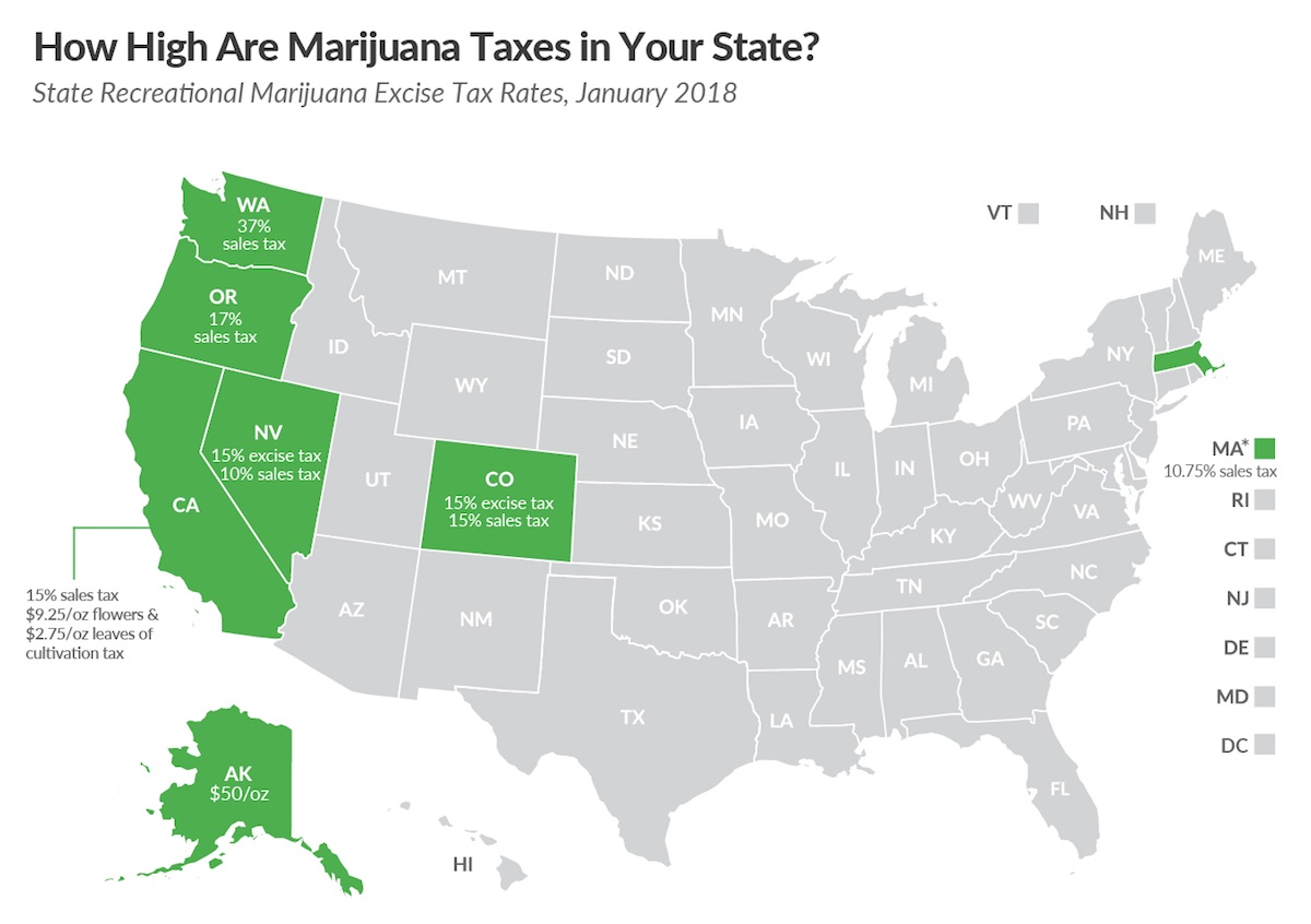 Mapa impuestos marihuana