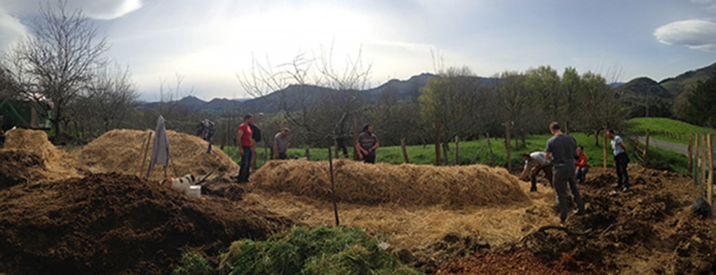 Early spring compost building